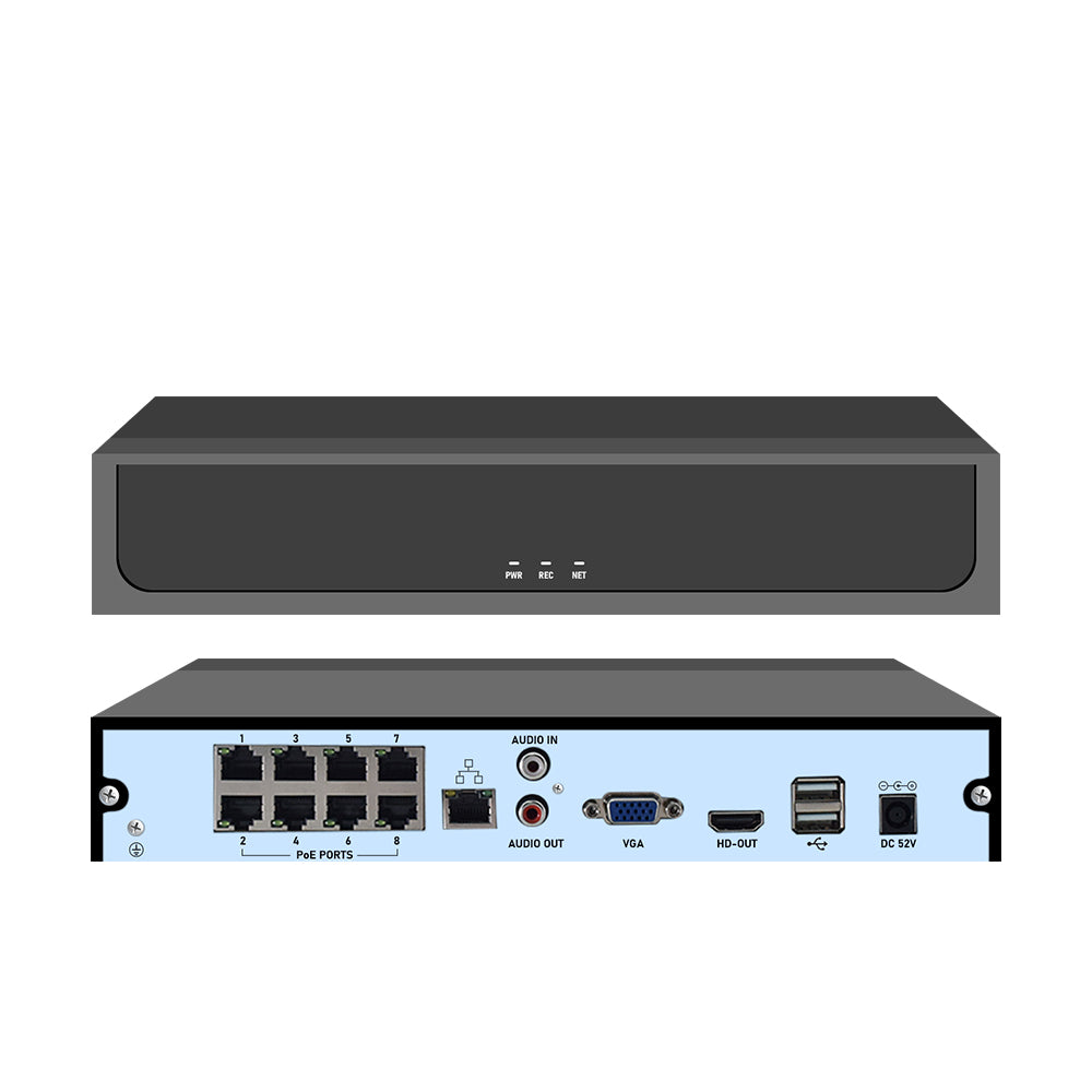 JideTech 8CH PoE NVR Intelligent Network Video Recorder (MN6108-P)