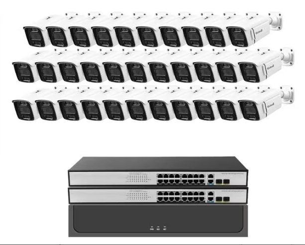 JideTech POE 5MP/8MP IP Camera System with 32CH NVR Security Camera Sy