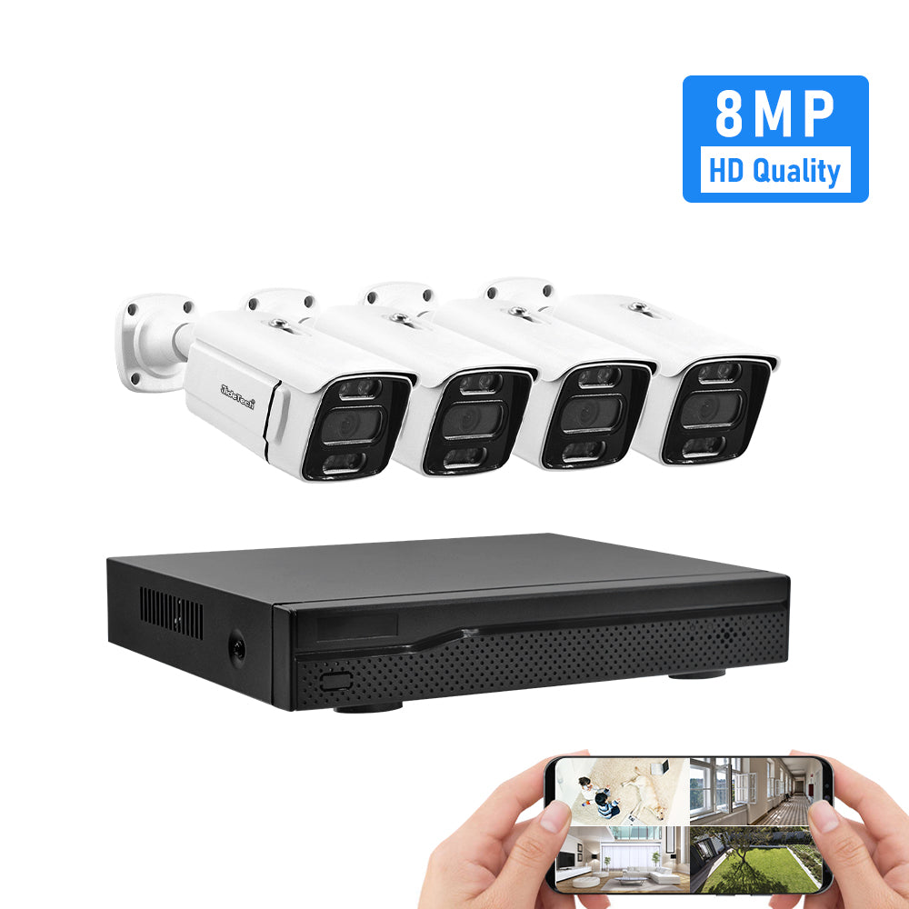 JideTech POE 4K 4CH IP 8CH NVR Security Camera System (NK2-4H-8MP)