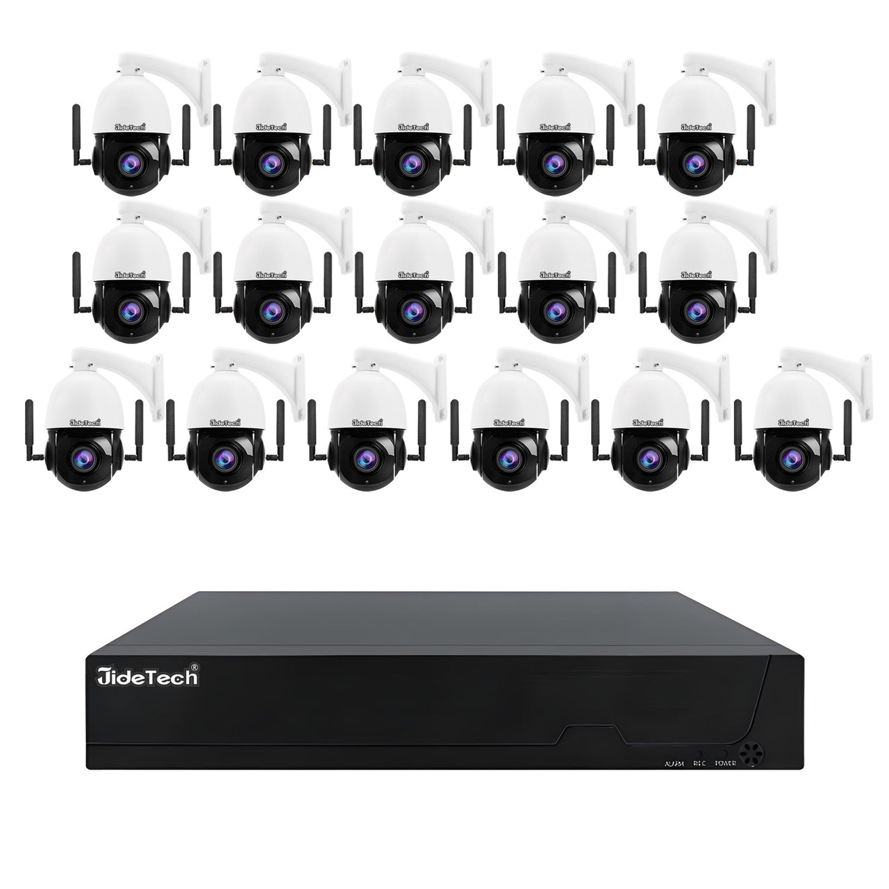 JideTech 4G 5MP 16CH PoE PTZ Camera with 25ch PoE NVR Kits (NK10-16H-5MP4G)