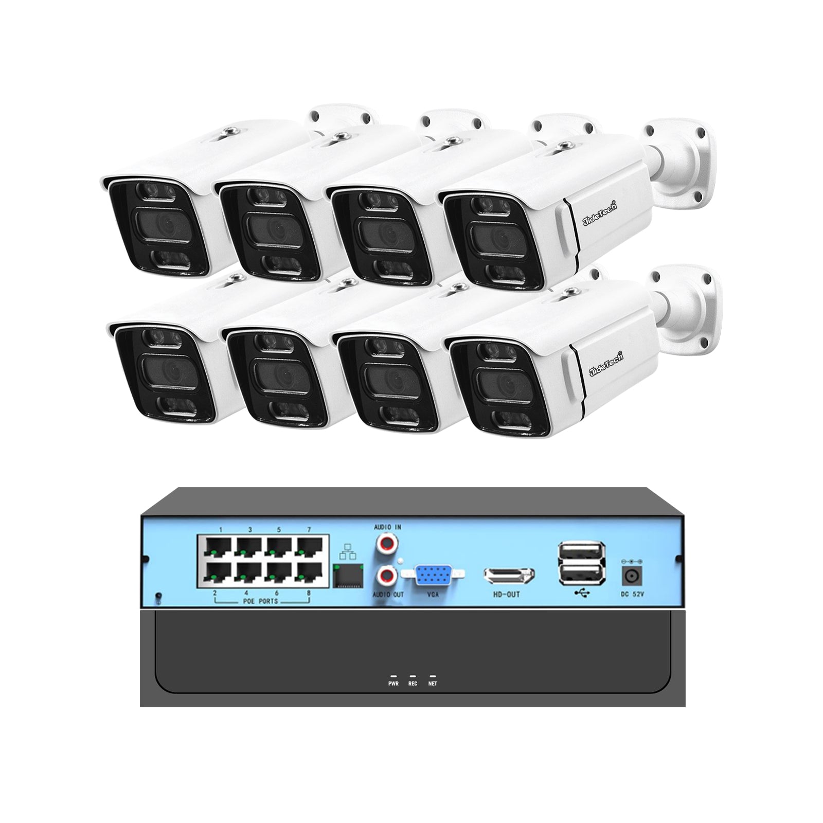 JideTech POE 5MP/8MP 8CH Security Camera with 8CH NVR (NK2-8H-5MP)
