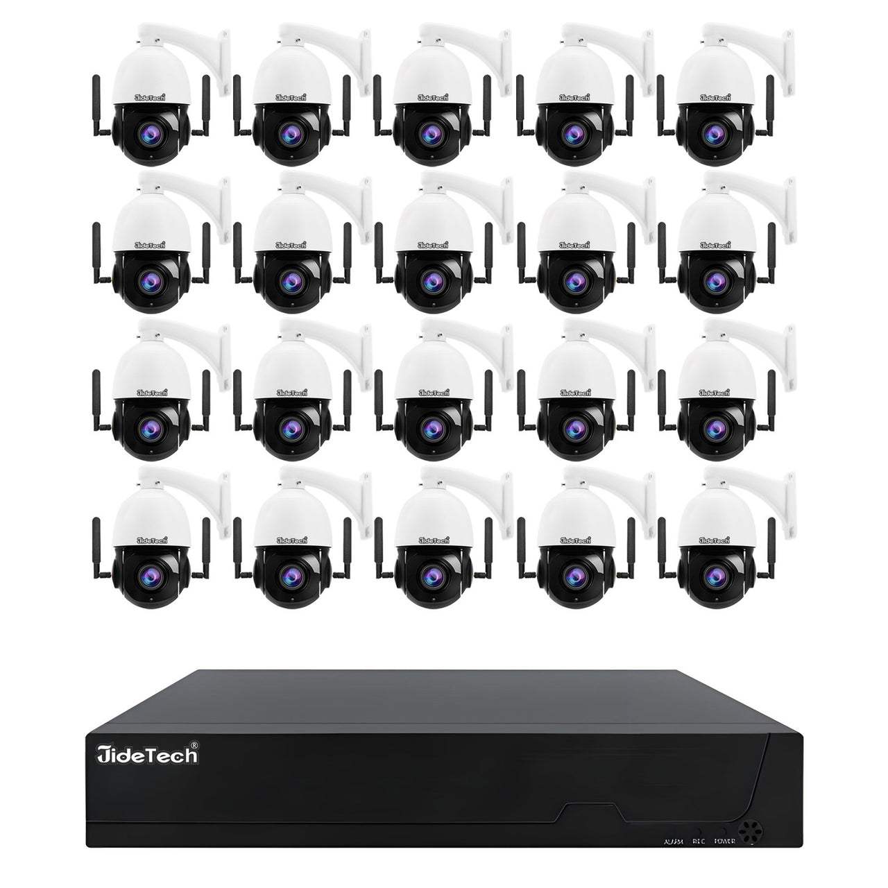 JideTech 4G 8MP 20CH PoE PTZ Camera with 25ch PoE NVR Kits (NK10-20H-8MP4G)