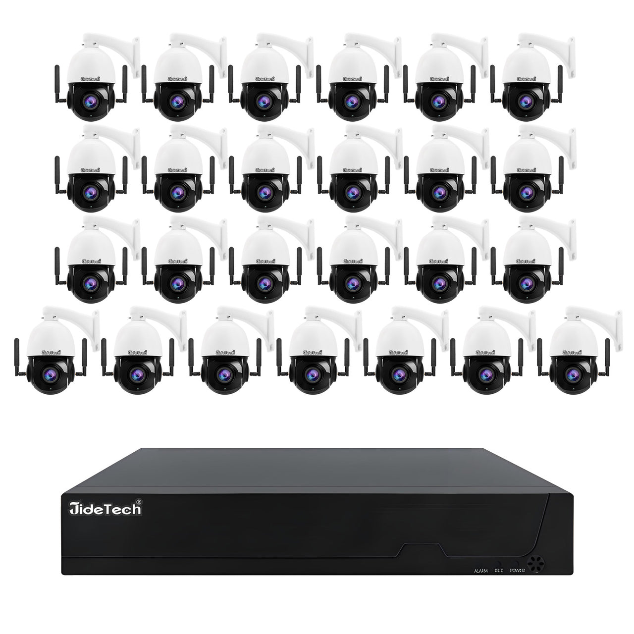 JideTech 4G 8MP 25CH PoE PTZ Camera with 25ch PoE NVR Kits (NK10-25H-8MP4G)