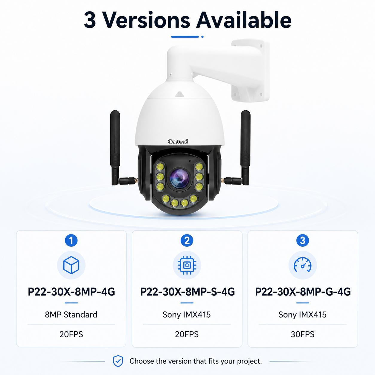 JideTech P22 8MP 30X Optical Zoom 4G LTE OpenVPN PTZ IP Camera