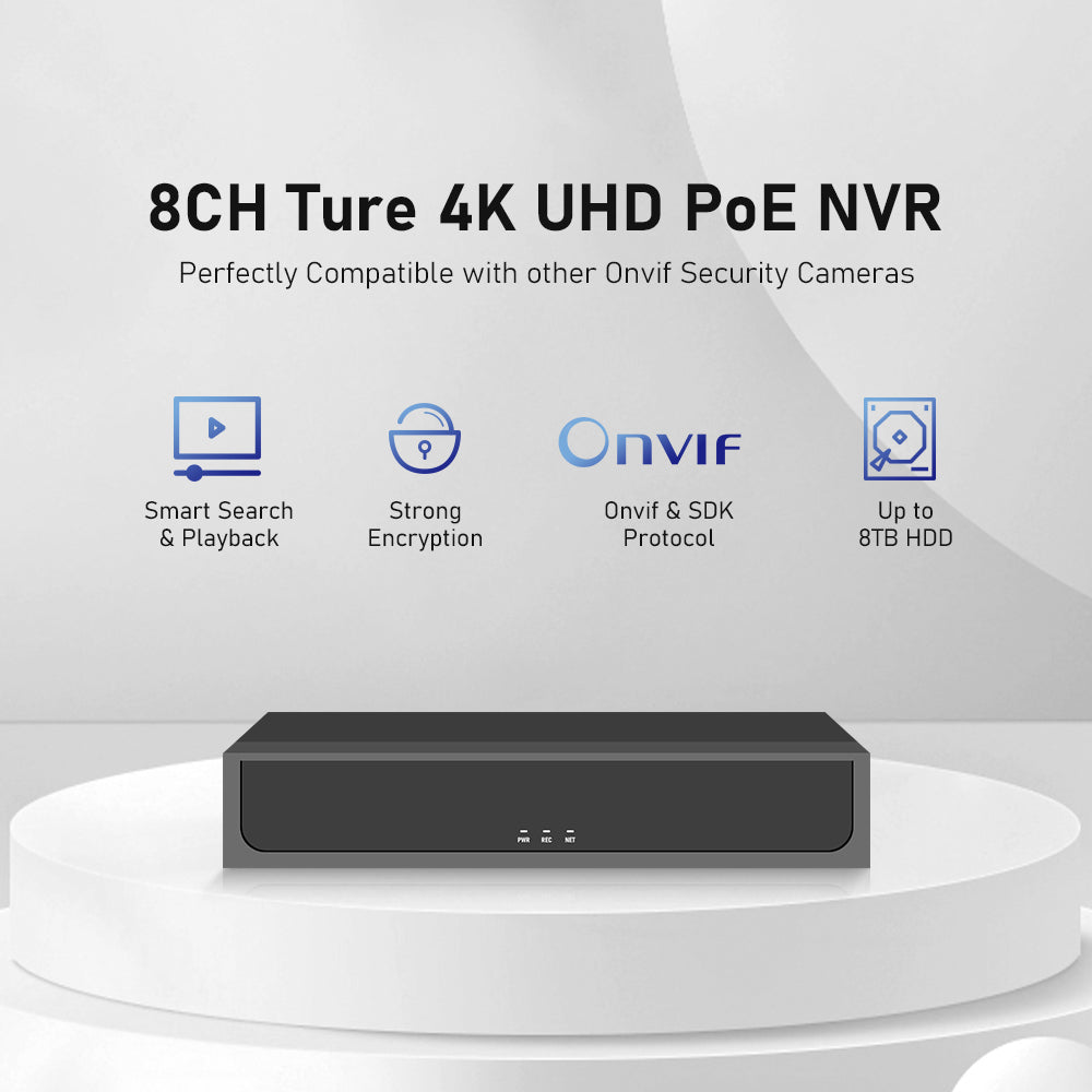 JideTech 8CH PoE NVR Intelligent Network Video Recorder (MN6108-P)