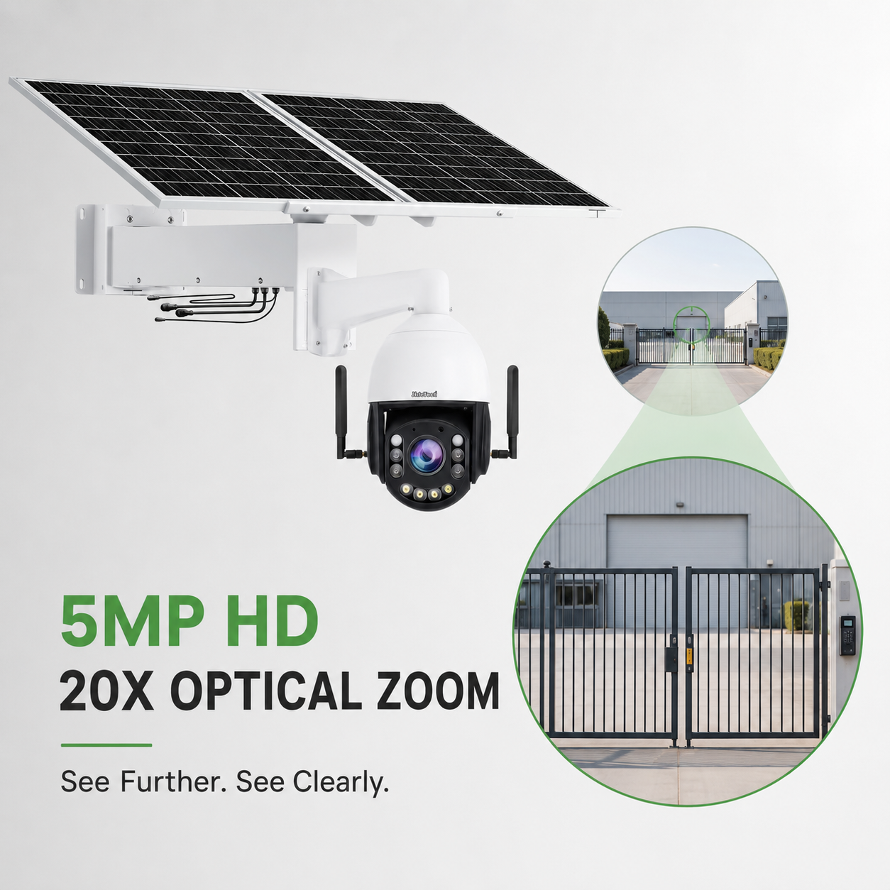 JideTech P10 5MP 20X 4G WiFi Solar PTZ Camera with OpenVPN & ONVIF