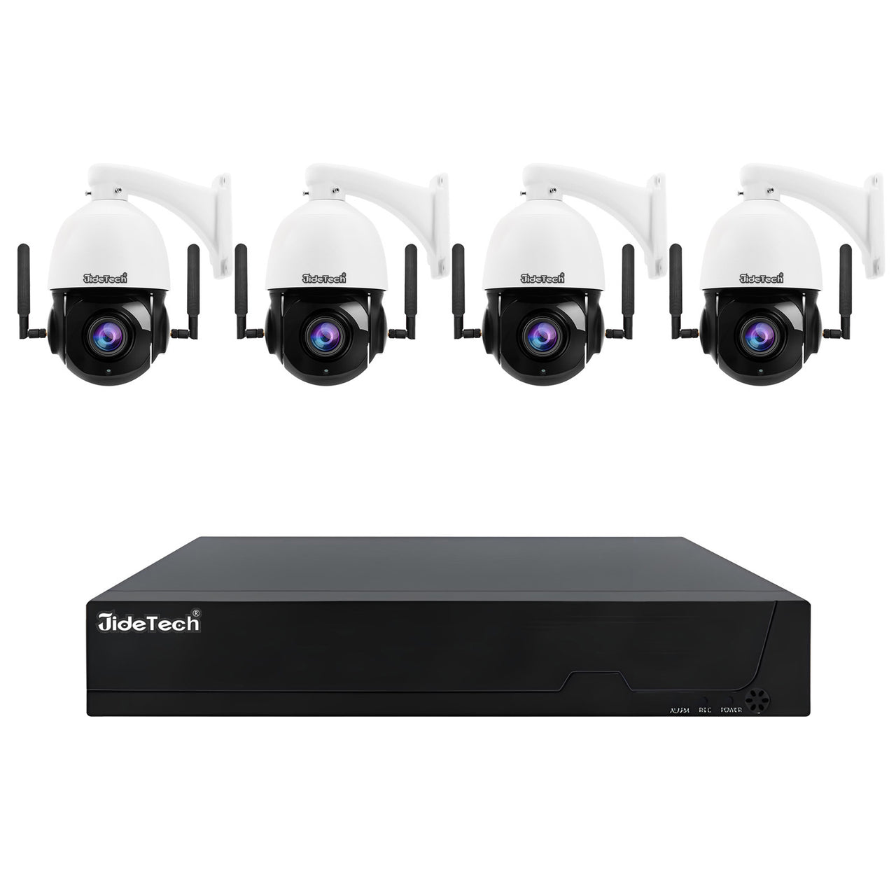 JideTech 4G 8MP 4CH PoE PTZ Camera with 25ch PoE NVR Kits (NK10-4H-8MP4G)