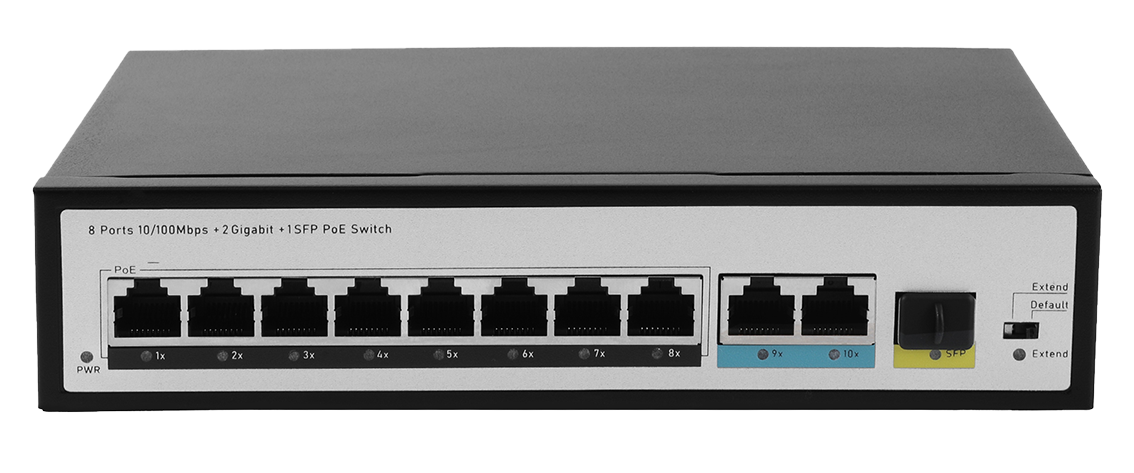 JideTech 100 Gigabit 11-port PoE switch (508EP-2G1SFP)
