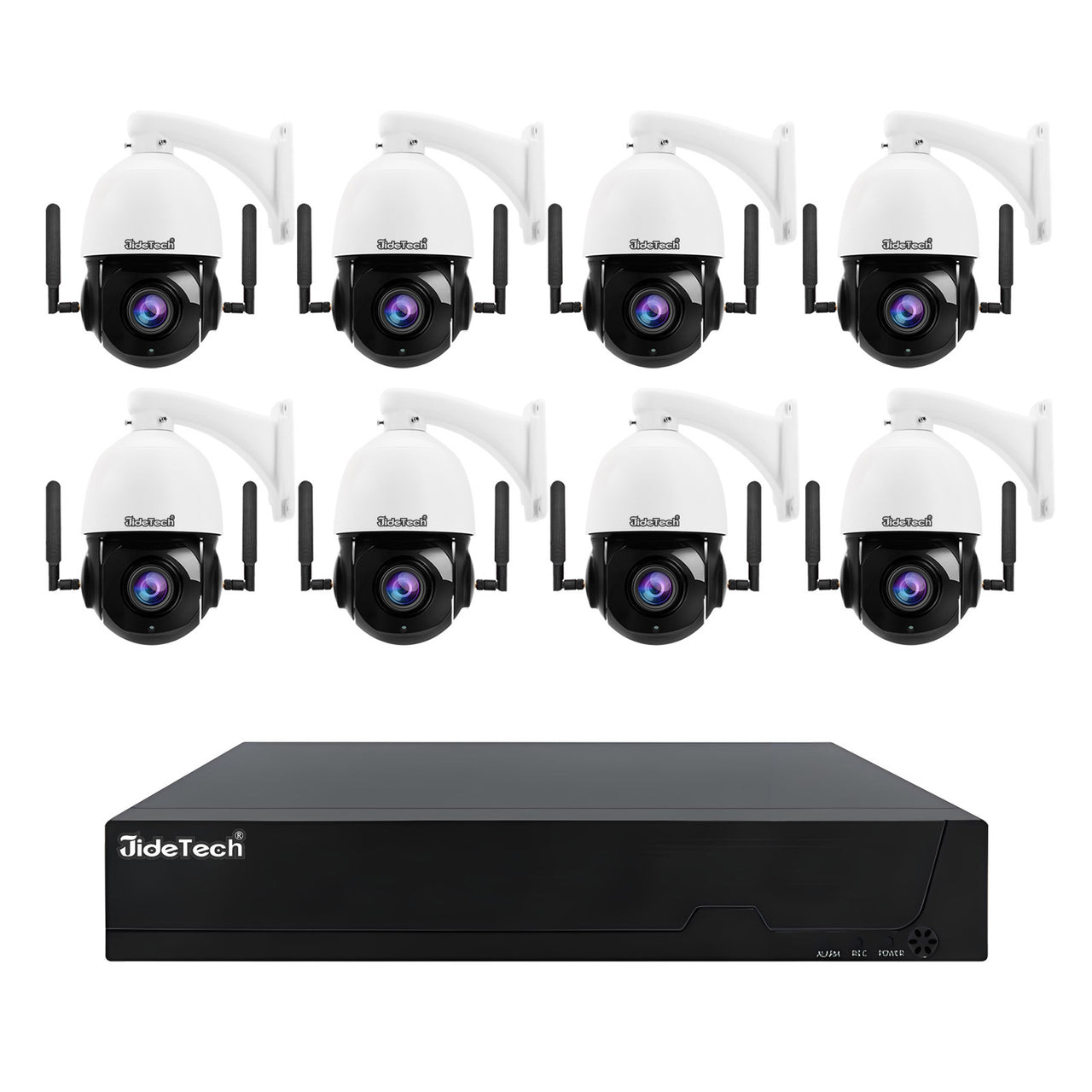 JideTech 4G 5MP 8CH PoE PTZ Camera with 25ch PoE NVR Kits (NK10-8H-5MP4G)