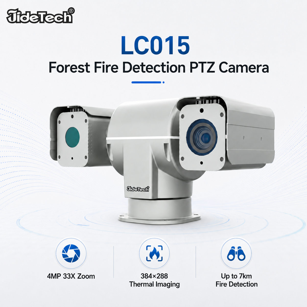 JideTech LC015 Forest Fire Detection PTZ Camera 4MP 33X Zoom 384×288 Thermal Imaging Camera
