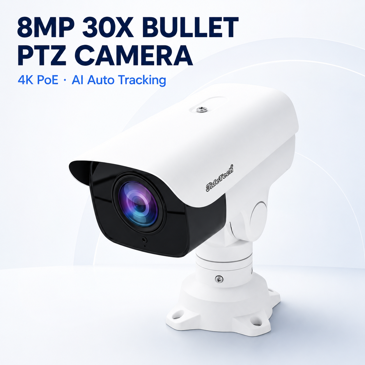 JideTech 8MP 4K PoE Bullet PTZ Camera, 30X Optical Zoom, Auto Tracking & 200m IR P11-30X-8MP
