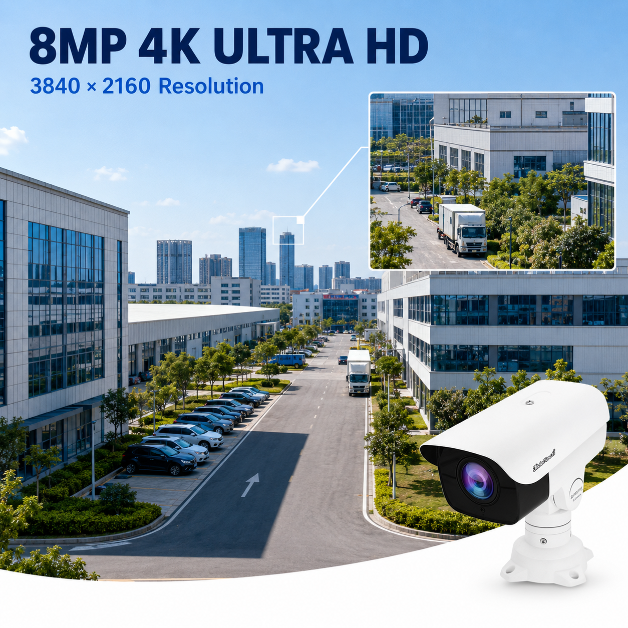 JideTech 8MP 4K PoE Bullet PTZ Camera, 30X Optical Zoom, Auto Tracking & 200m IR P11-30X-8MP