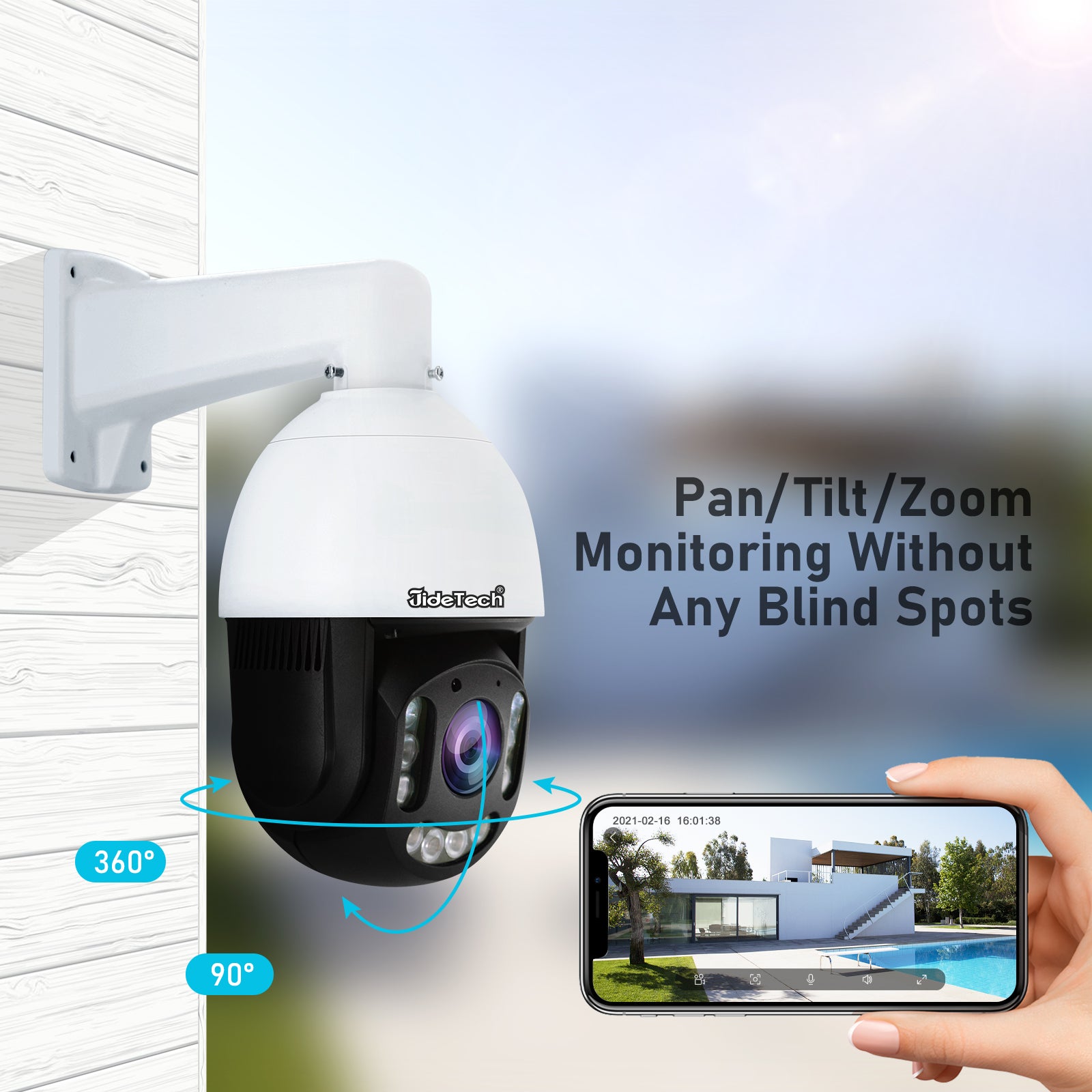 JideTech 8MP/4K 20X Zoom 20fps Absolute Positioning PTZ Camera