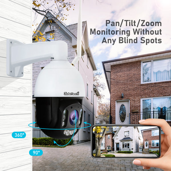 JideTech WIFI IP Camera 5MP Ultra HD PTZ Surveillance Camera Outdoor  (P10-20X-5MPW)