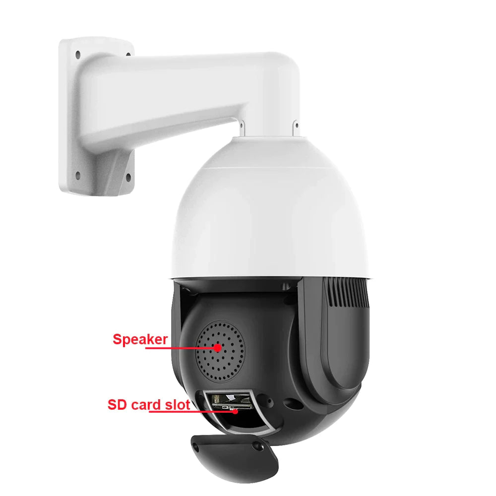 JideTech 8MP/4K 300X Zoom 30fps Outdoor POE PTZ Camera with Human and Vehicle Detection