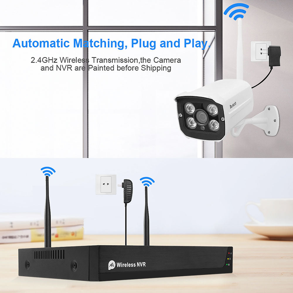 (JD4NK103-5MPW)  4pcs 5MP WiFi Video Surveillance Security Camera System
