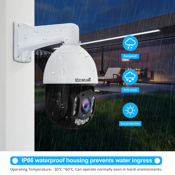 JideTech Outdoor Surveillance Camera POE IP Camera Waterproof  (P10-20X-5MP)