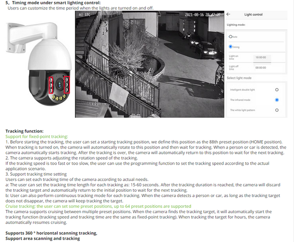 JideTech 8MP PoE PTZ Camera with 360X Zoom 2MP 60FPS Auto Tracking