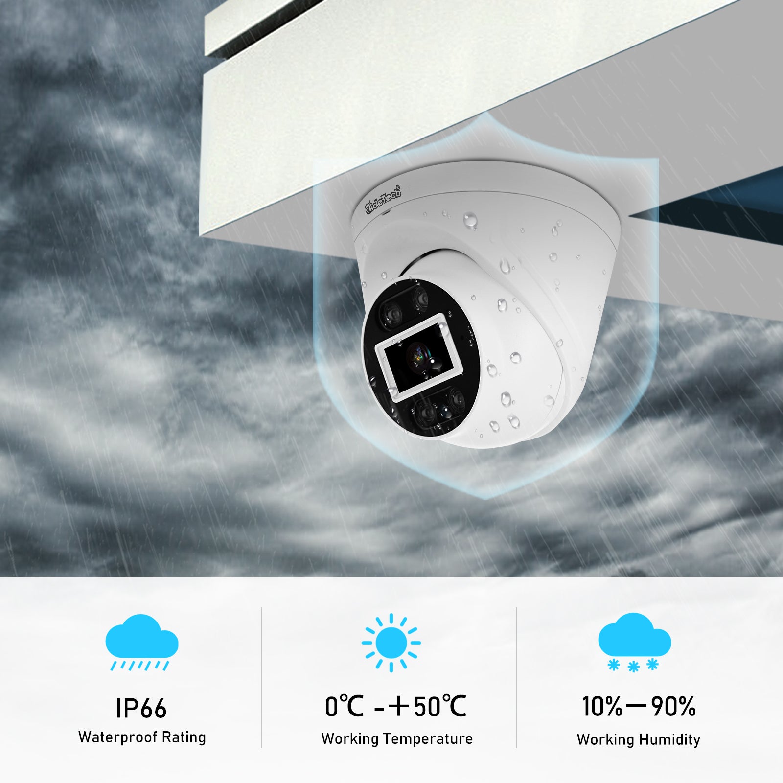 JideTech PoE 5MP Dome Security IP Camera for Outdoor (DM02-5MP)