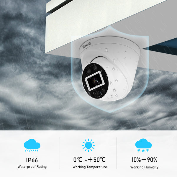 JideTech 5MP Dome PoE Security IP Camera for Indoor/Outdoor work with Hikvision NVR