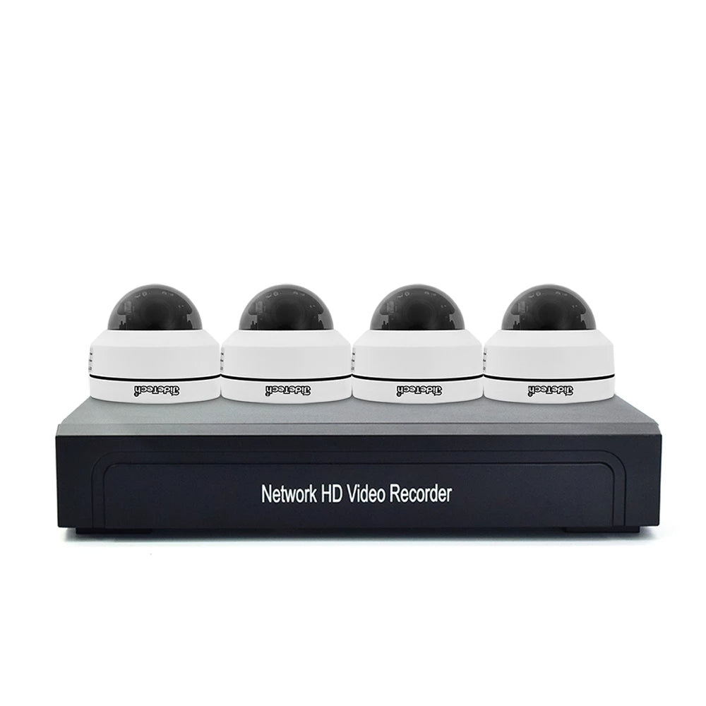 JideTech POE 5MP 4X 4CH Dome IP Security Camera System Kit (P1-4H)